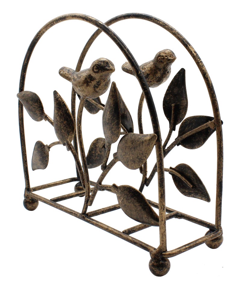 Owlgift Cast Iron Bird & Tree Classic Napkin Holder/Tabletop Freestanding Tissue Dispenser, Bronze - Image 4